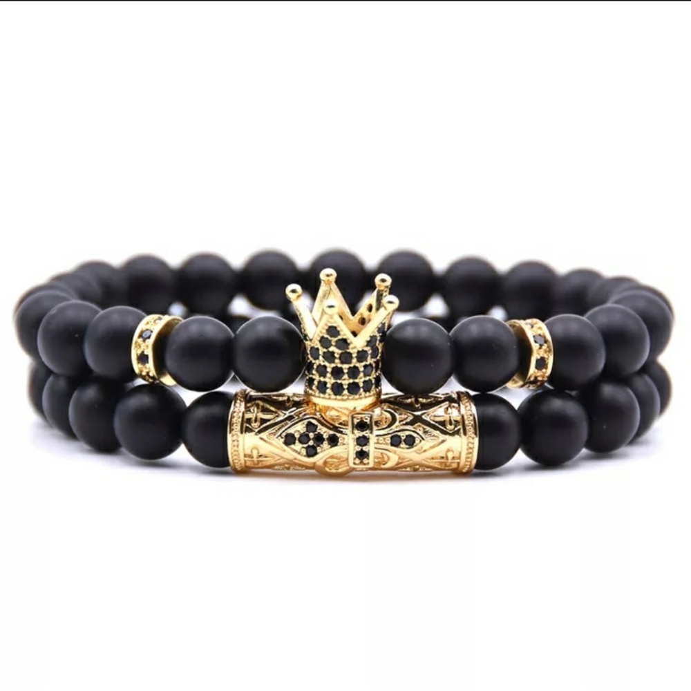 Natural Stone Bead Bracelet Set